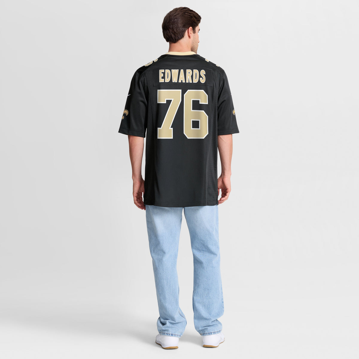 Men's New Orleans Saints David Edwards Nike  Black Team Game Jersey