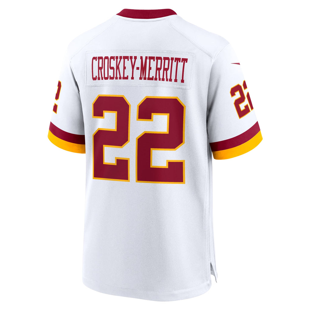 Men's Washington Commanders Jacory Croskey-Merritt Nike Black Hail Raiser Alternate Game Jersey