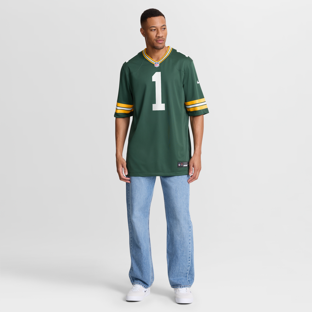 Men's Green Bay Packers Number 1 Dad Nike Green Game Jersey
