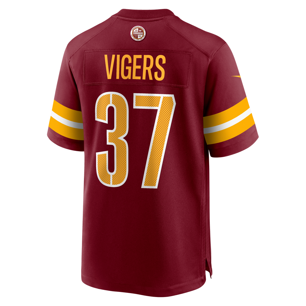 Men's Washington Commanders Car'lin Vigers Nike  Burgundy Team Game Jersey