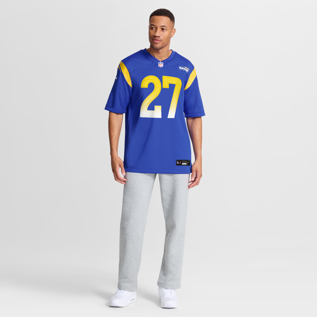 Men's Los Angeles Rams Jarquez Hunter Nike  Royal Team Game Jersey