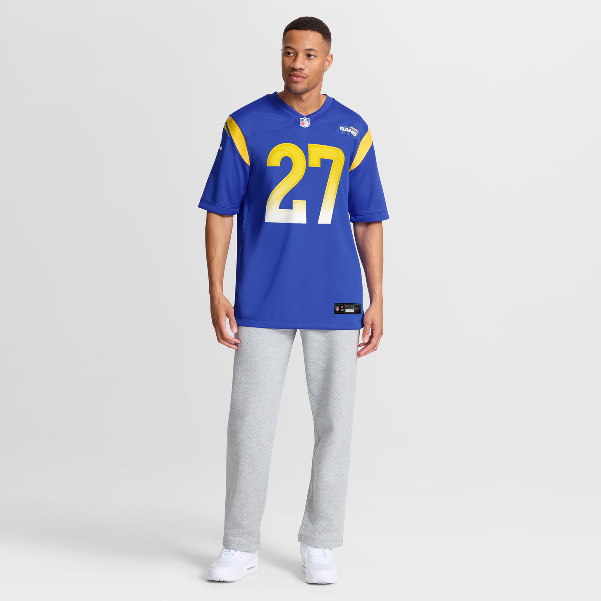 Men's Los Angeles Rams Jarquez Hunter Nike  Royal Team Game Jersey