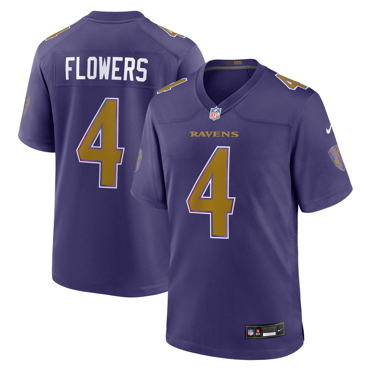 Men's Baltimore Ravens Zay Flowers Nike Black Alternate Game Jersey