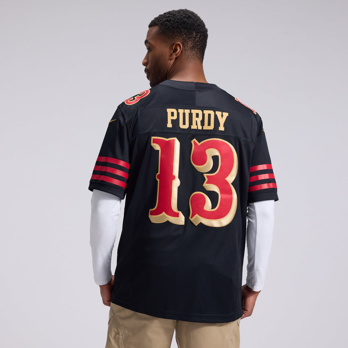 Men's San Francisco 49ers Brock Purdy Nike Black Rivalries Collection Stitched Limited Jersey