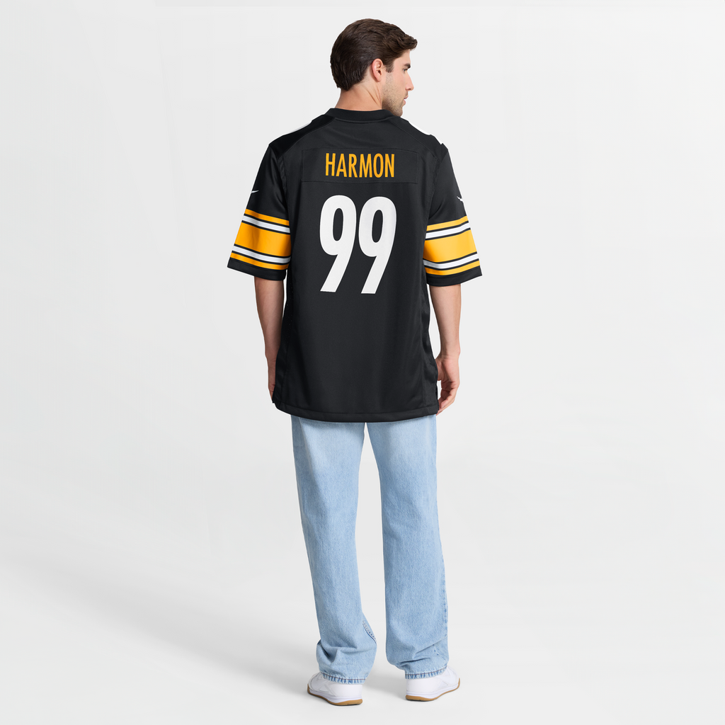 Men's Pittsburgh Steelers Derrick Harmon Nike Black Game Player Jersey