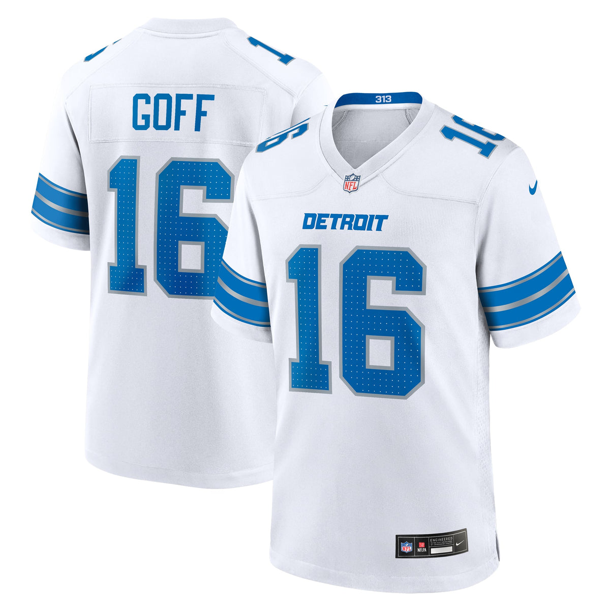 Men's Detroit Lions Jared Goff Nike Blue Game Jersey