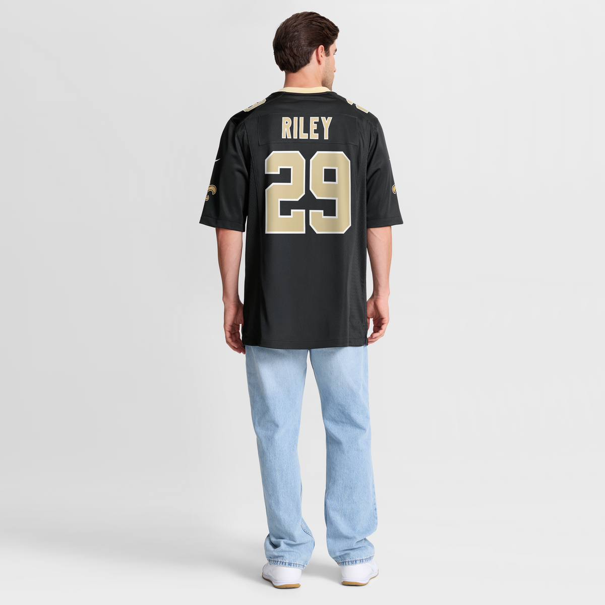 Men's New Orleans Saints Quincy Riley Nike  Black Team Game Jersey