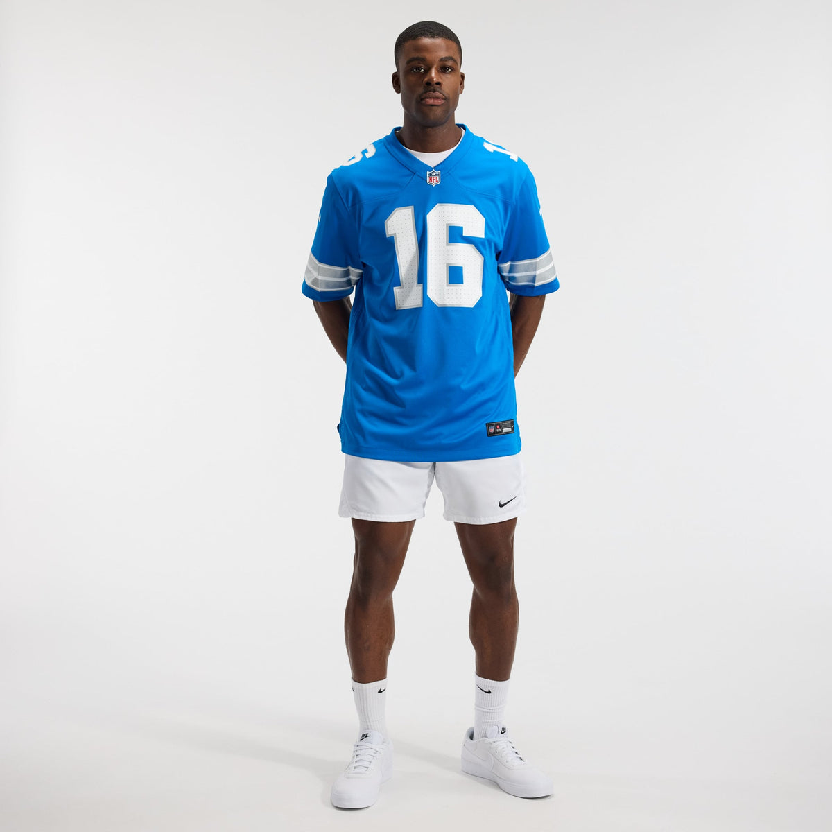 Men's Detroit Lions Jared Goff Nike Black 2nd Alternate Game Jersey
