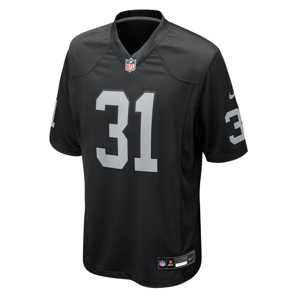 Men's Las Vegas Raiders Raheem Mostert Nike  Black Team Game Jersey