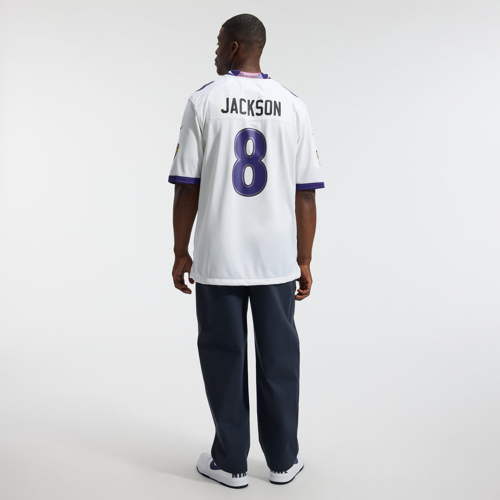 Men's Baltimore Ravens Lamar Jackson Nike White Game Jersey