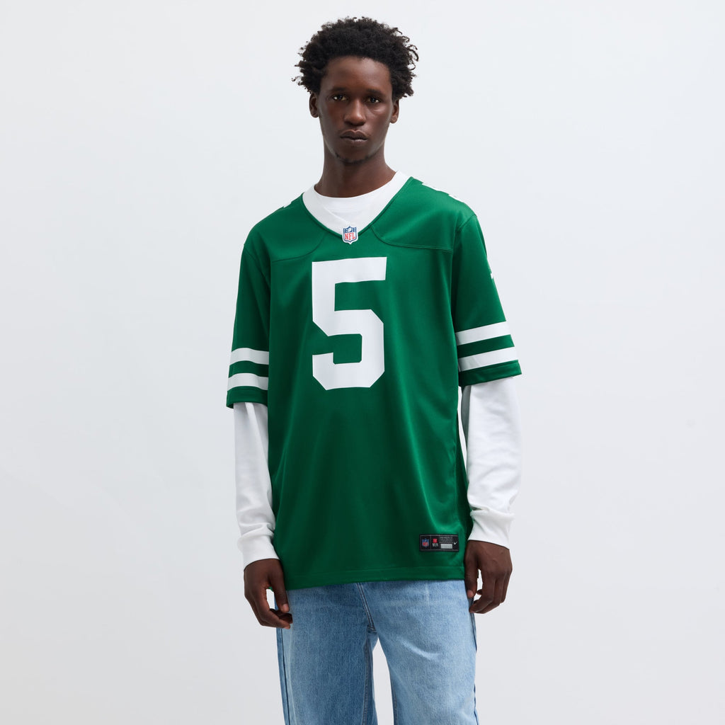 Men's New York Jets Garrett Wilson Nike Legacy Black Alternate Game Jersey