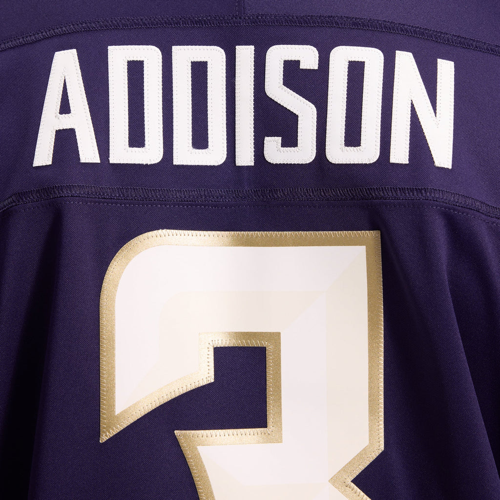 Men's Minnesota Vikings Jordan Addison Nike Purple 2026 Rivalries Collection Stitched Limited Jersey