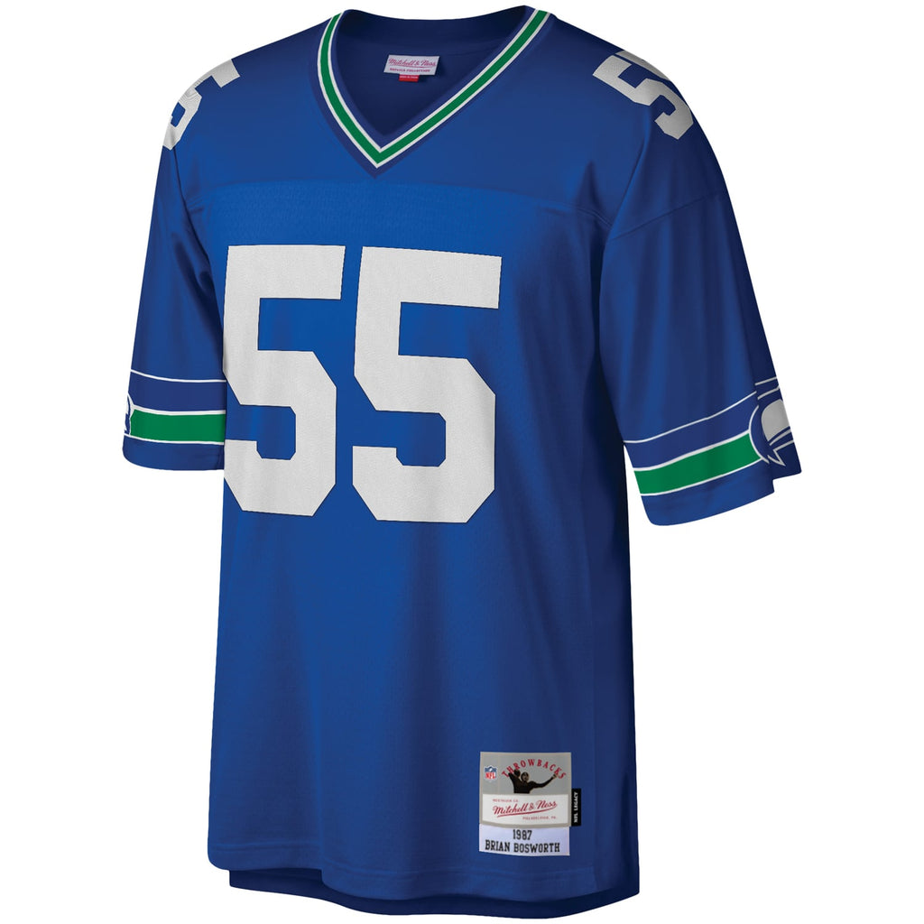 Men's Seattle Seahawks Brian Bosworth Mitchell & Ness Royal Legacy Replica Jersey