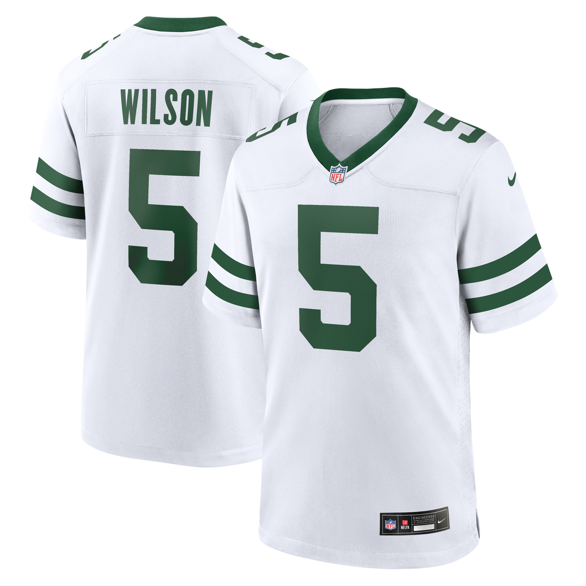 Men's New York Jets Garrett Wilson Nike Legacy Black Alternate Game Jersey