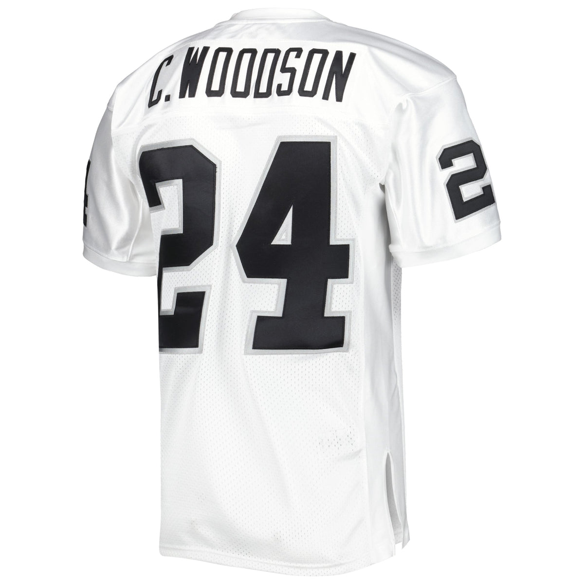 Men's Las Vegas Raiders 2002 Charles Woodson Mitchell & Ness White Authentic Throwback Retired Player Jersey