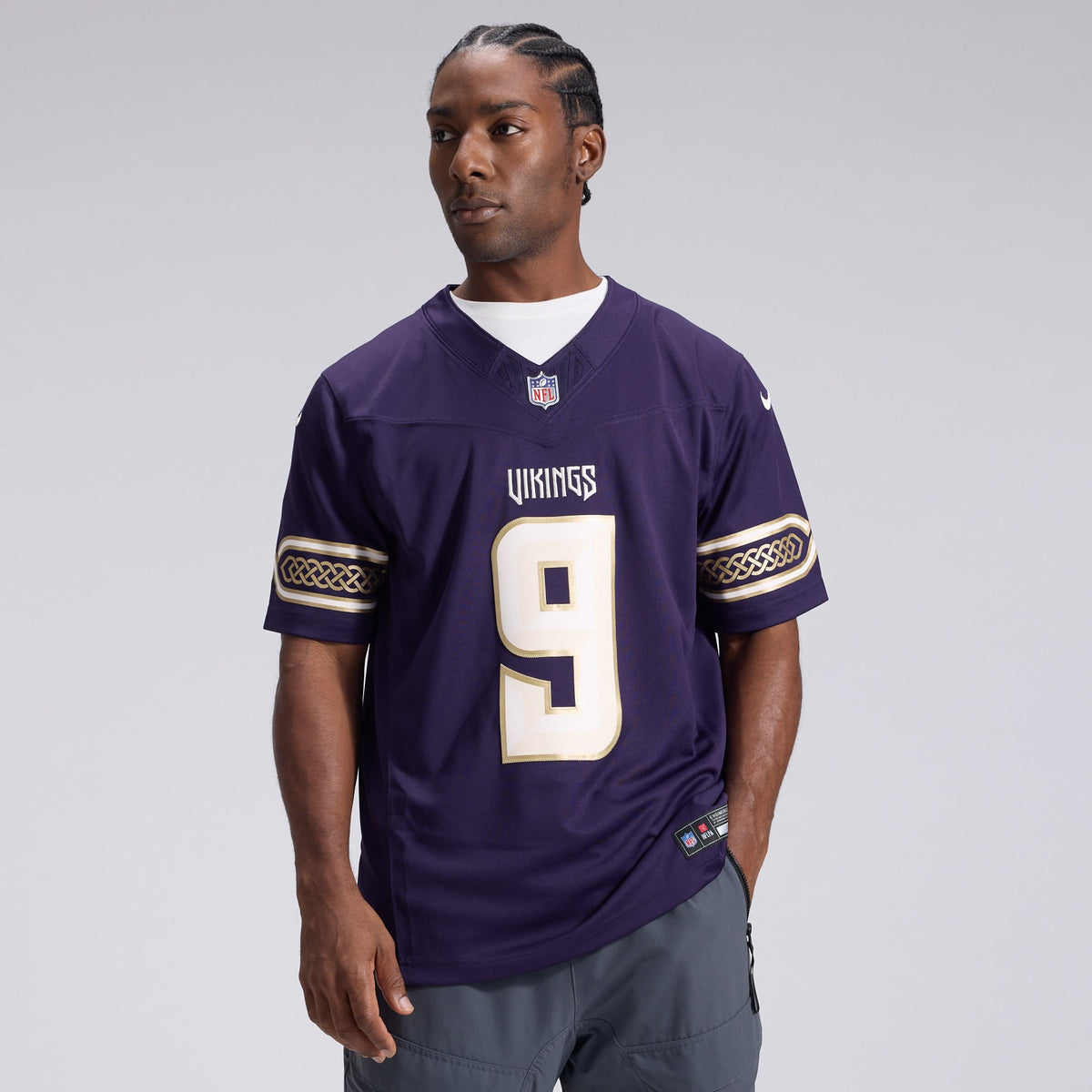 Men's Minnesota Vikings J.J. McCarthy Nike Purple 2026 Rivalries Collection Stitched Limited Jersey