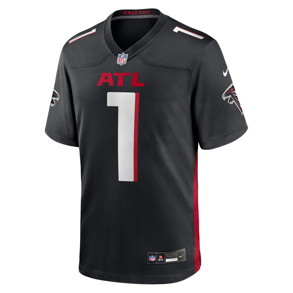 Men's Atlanta Falcons Number 1 Groom Nike Black Game Jersey