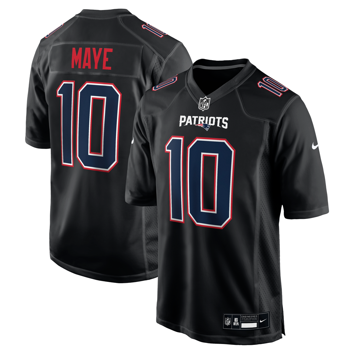 Men's New England Patriots Drake Maye Nike Tundra White Game Jersey