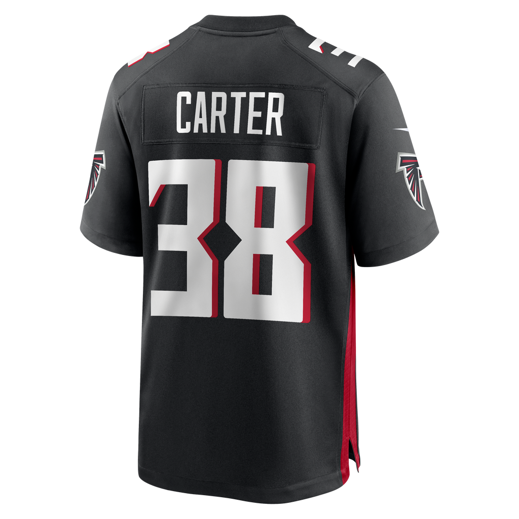 Men's Atlanta Falcons Nathan Carter Nike  Black Team Game Jersey