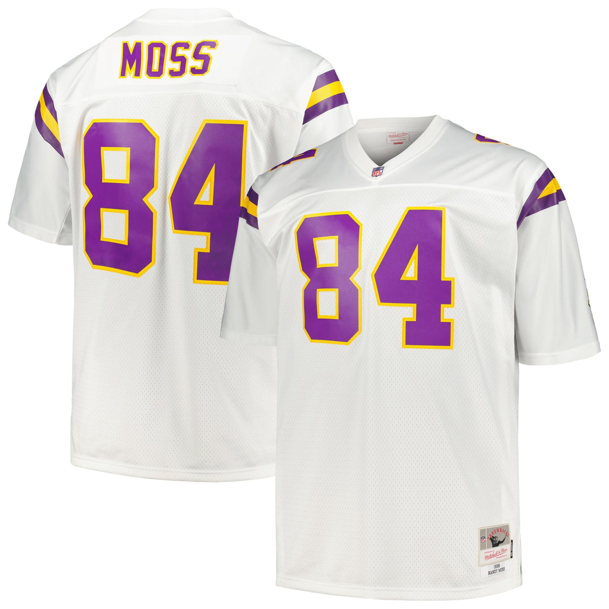 Men's Minnesota Vikings Randy Moss Mitchell & Ness Purple Big & Tall 1998 Retired Player Replica Jersey
