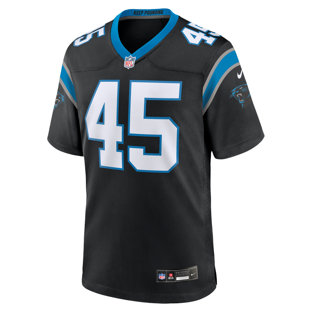 Men's Carolina Panthers Maema Njongmeta Nike Black Game Jersey