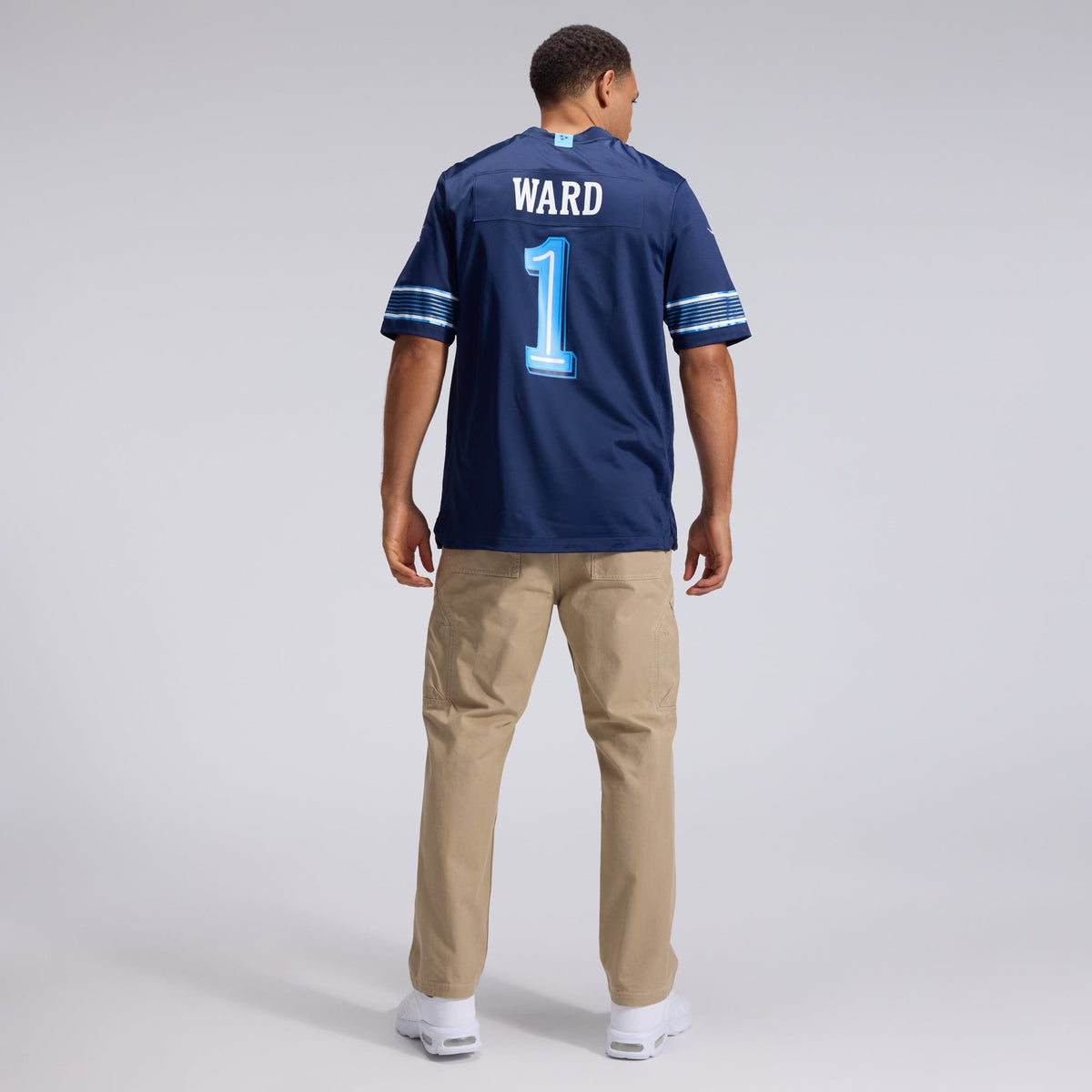 Men's Tennessee Titans Cameron Ward Nike Navy 2026 Rivalries Collection Game Jersey