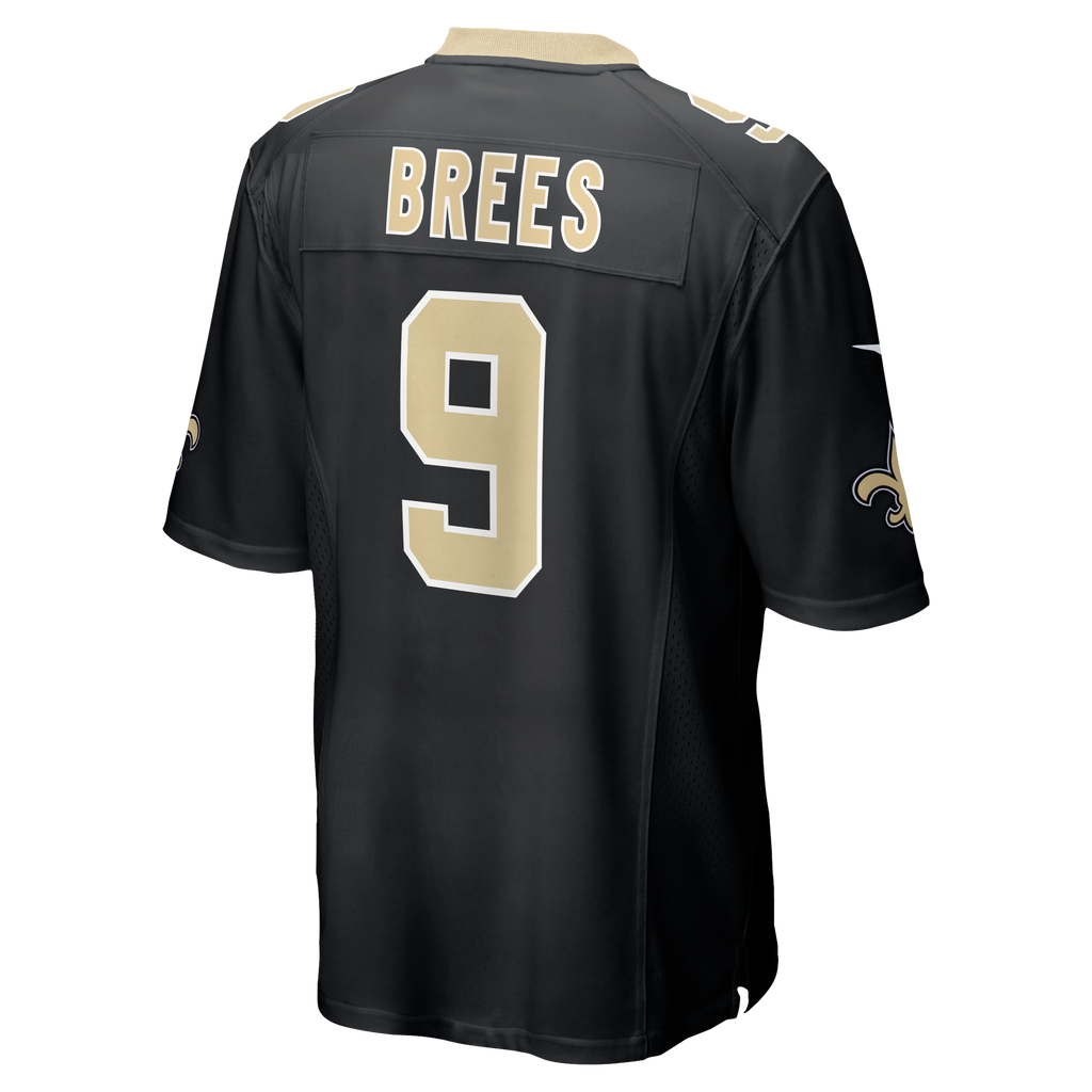 Men's New Orleans Saints Drew Brees Nike  Black Team Game Jersey