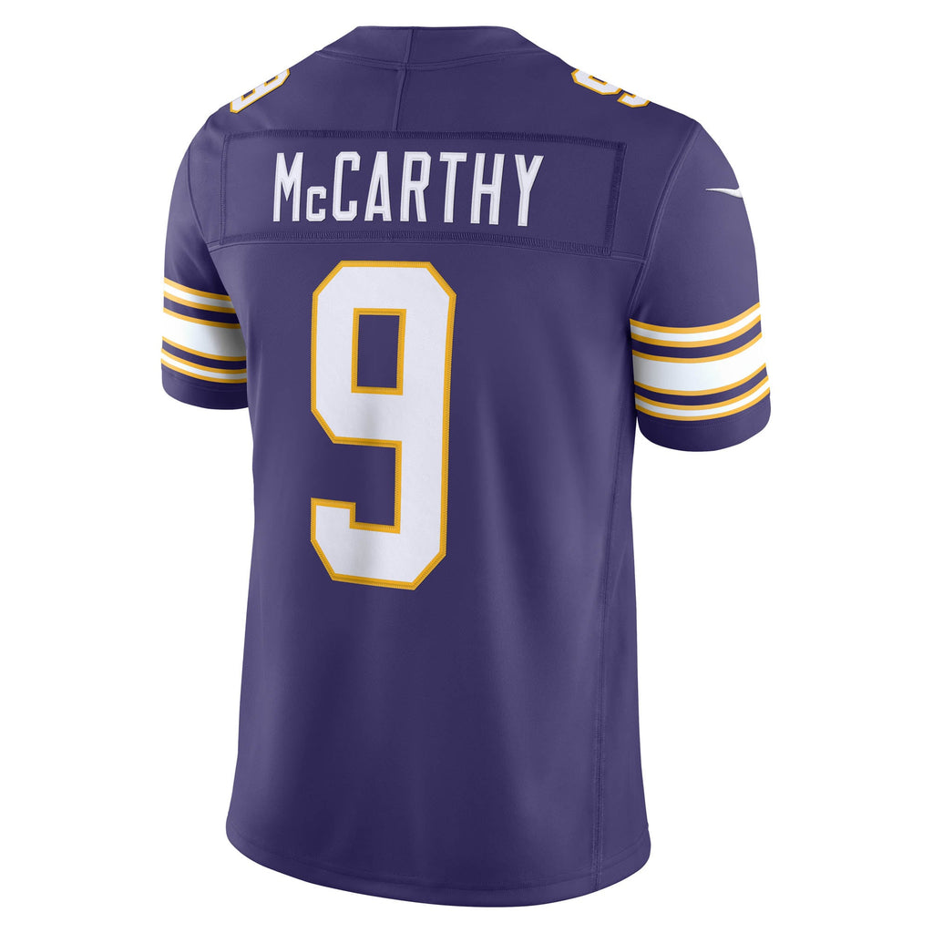 Men's Minnesota Vikings J.J. McCarthy Nike Purple Alternate Classic Vapor F.U.S.E. Stitched Limited Jersey