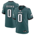 Men's Philadelphia Eagles Marquise Brown Nike  Midnight Green Team Game Jersey