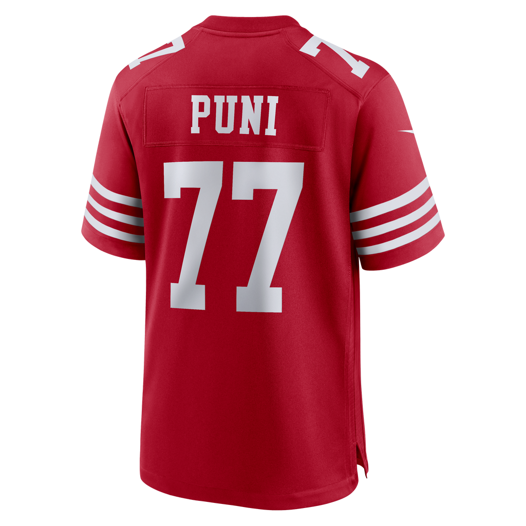 Men's San Francisco 49ers Dominick Puni Nike  Scarlet Team Game Jersey