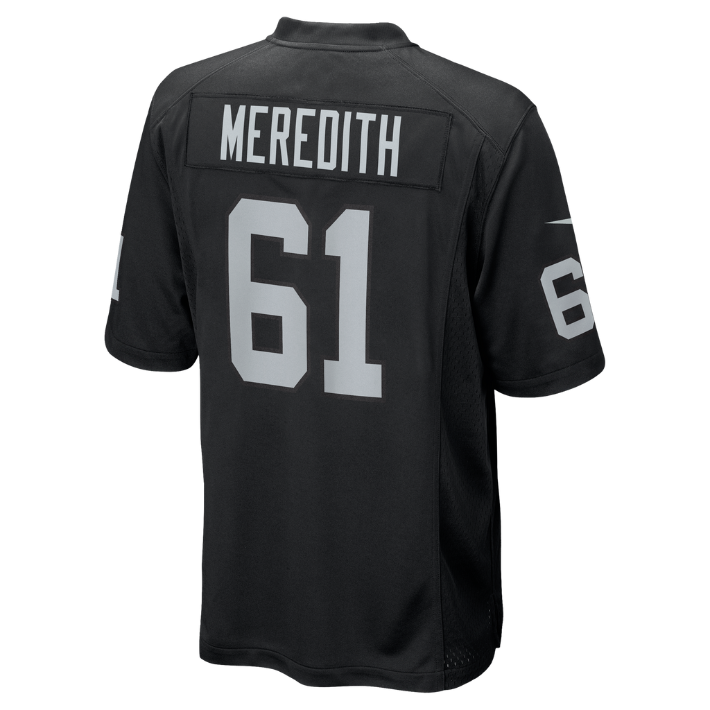Men's Las Vegas Raiders Jordan Meredith Nike Black Game Player Jersey
