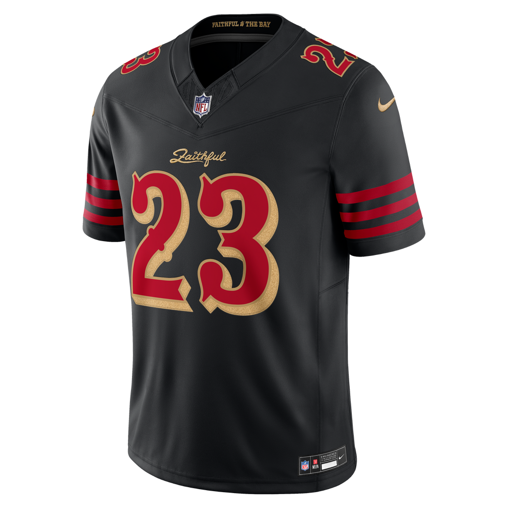 Men's San Francisco 49ers Christian McCaffrey Nike Black Rivalries Collection Stitched Limited Jersey