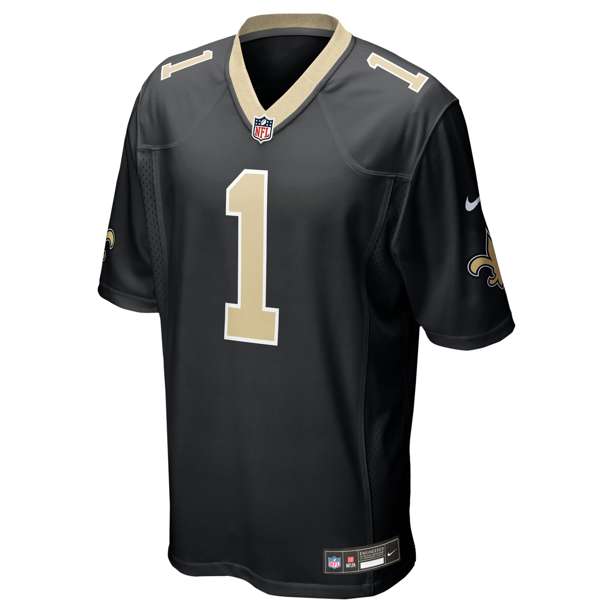 Men's New Orleans Saints Number 1 Dad Nike Black Game Jersey