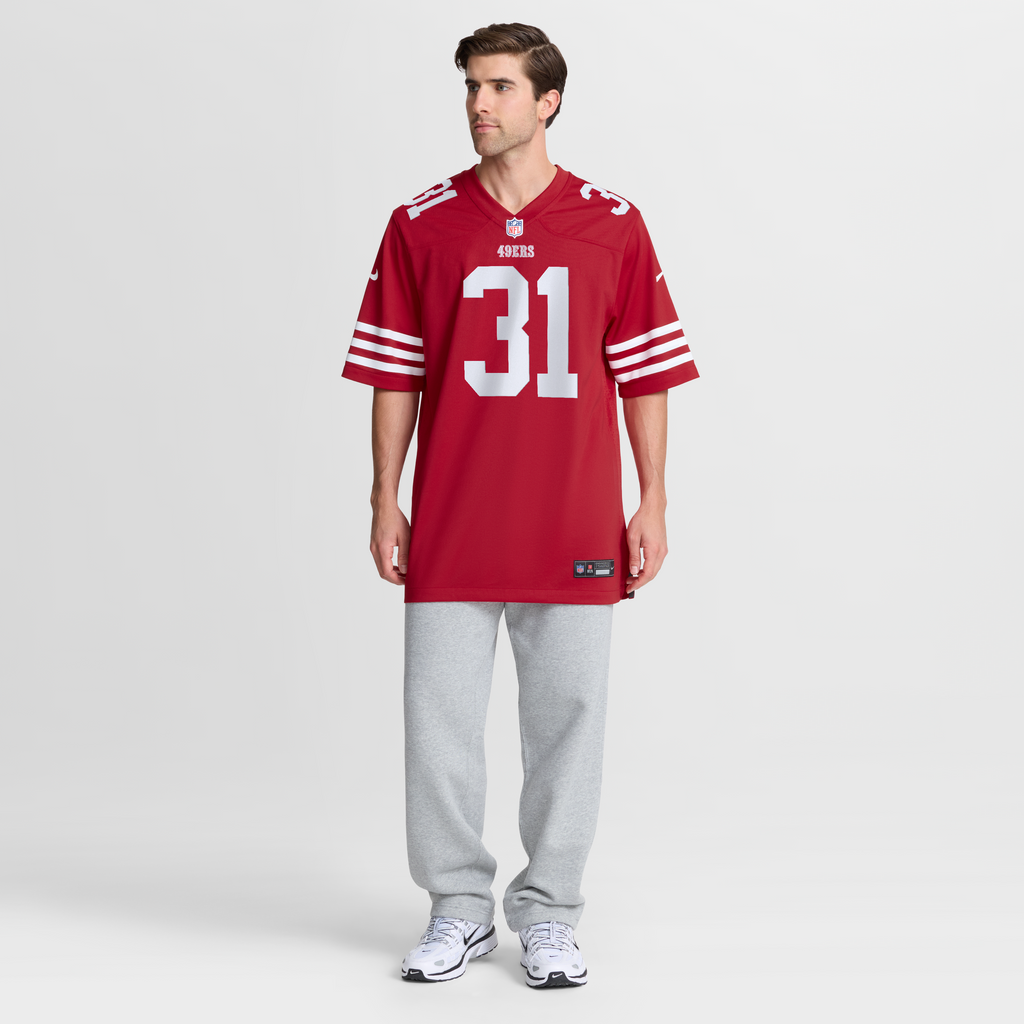 Men's San Francisco 49ers Isaac Guerendo Nike  Scarlet  Game Jersey