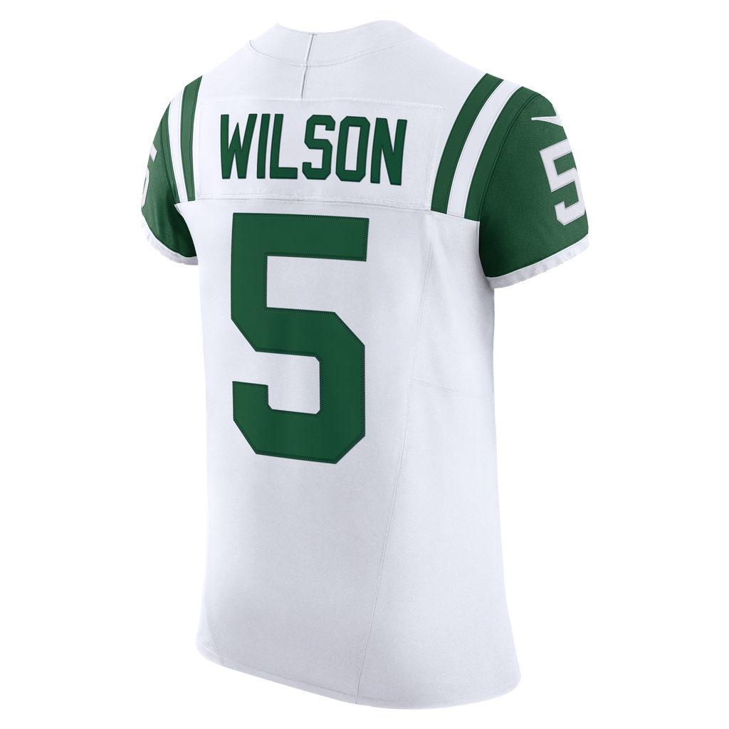 Men's New York Jets Garrett Wilson Nike White Classic Alternate Vapor F.U.S.E. Elite Jersey
