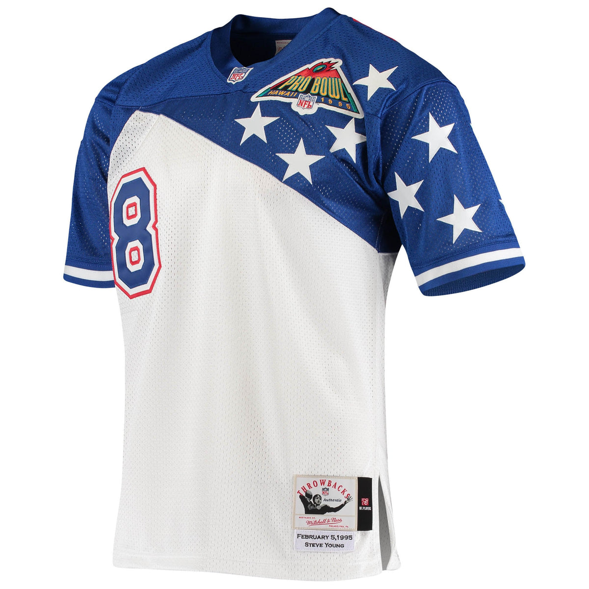 Men's NFC Steve Young Mitchell & Ness White/Blue 1994 Pro Bowl Authentic Jersey