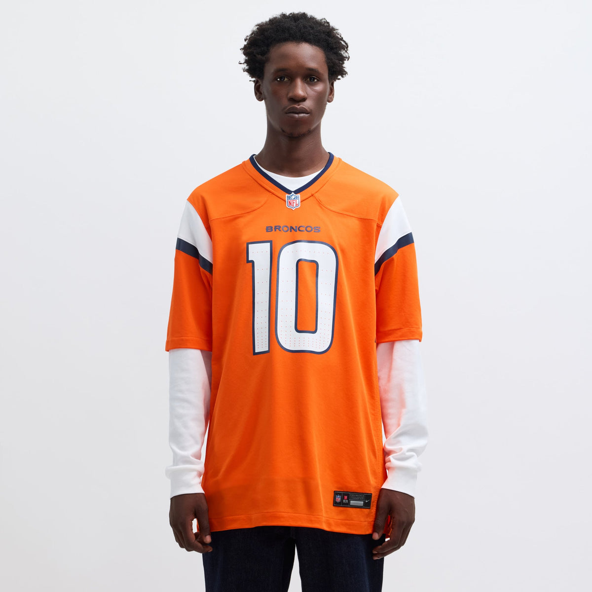 Men's Denver Broncos Bo Nix Nike  Navy Alternate Game Jersey