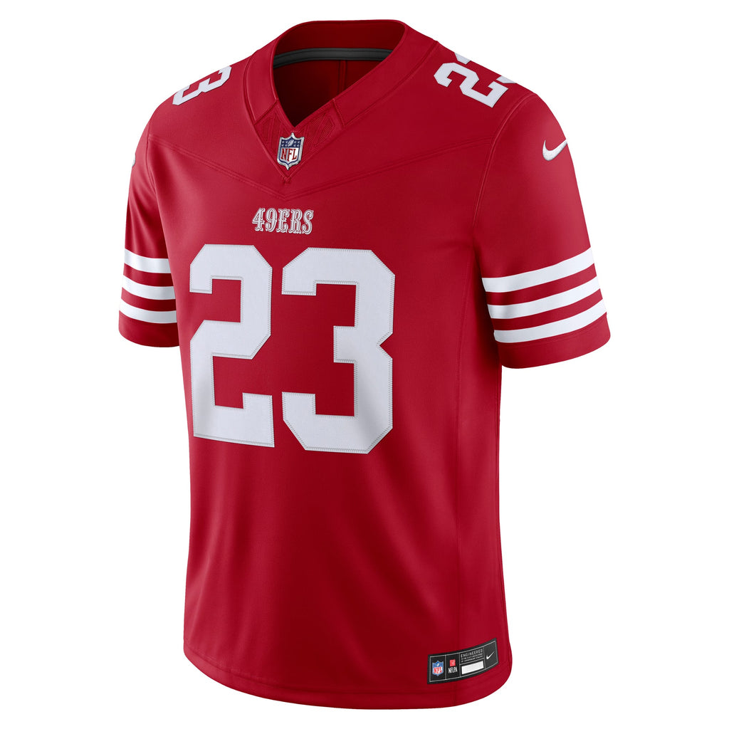 Men's San Francisco 49ers Christian McCaffrey Nike White Alternate Vapor F.U.S.E. Stitched Limited Jersey