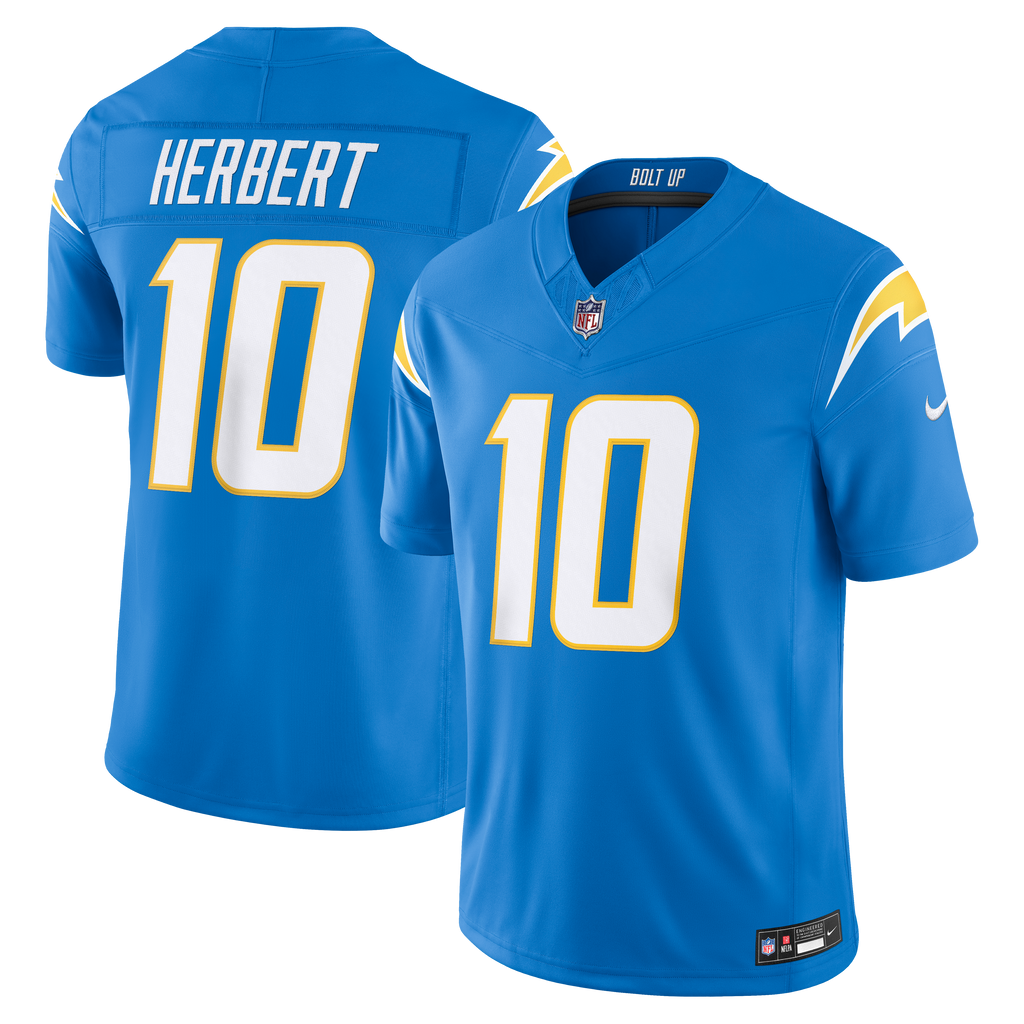 Men's Los Angeles Chargers Justin Herbert Nike Powder Blue Team Vapor F.U.S.E. Stitched Limited Jersey