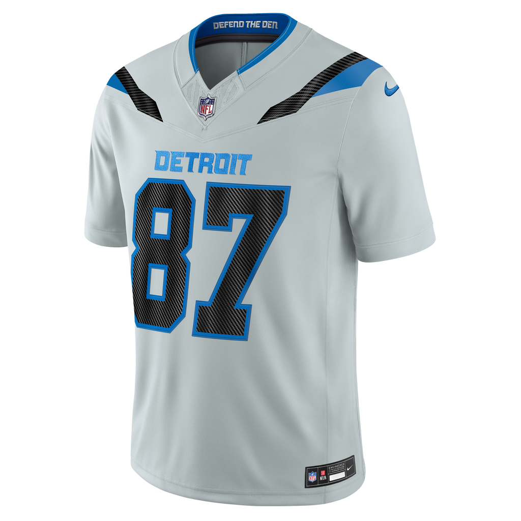 Men's Detroit Lions Sam LaPorta Nike Silver 2026 Rivalries Collection Stitched Limited Jersey