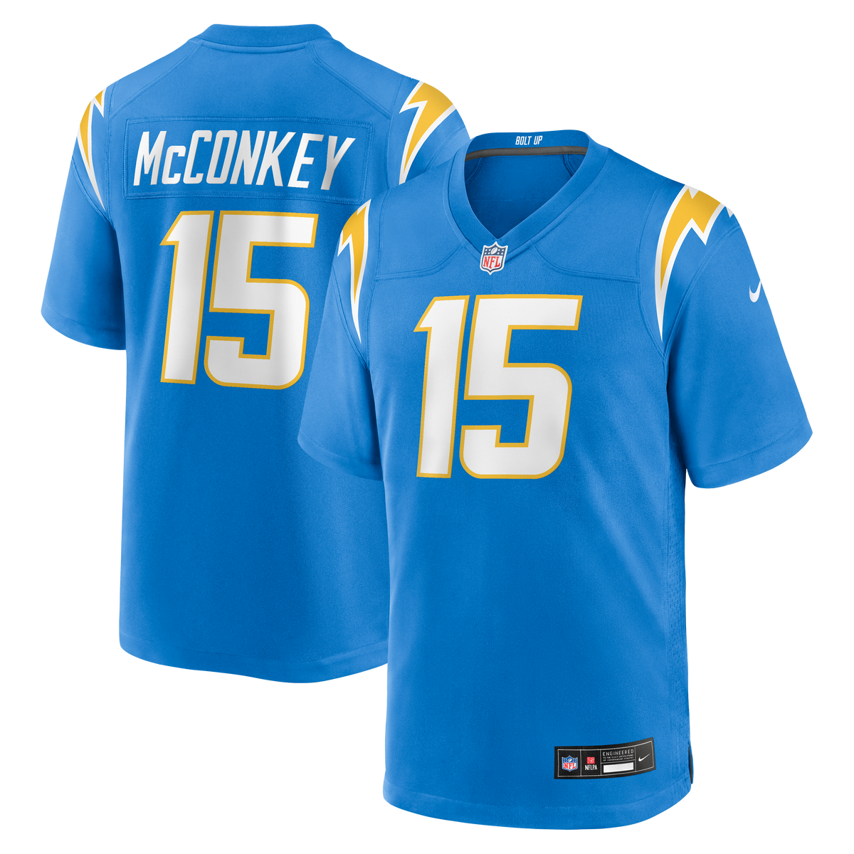 Men's Los Angeles Chargers Ladd McConkey Nike Gold Alternate Charger Power Game Player Jersey