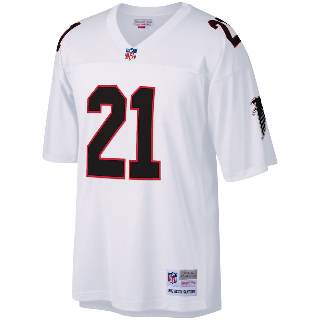 Men's Atlanta Falcons Deion Sanders Mitchell & Ness Red Legacy Replica Jersey