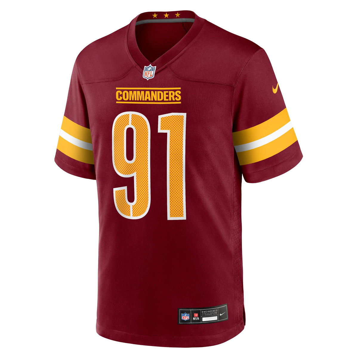 Men's Washington Commanders Deatrich Wise Jr. Nike  Burgundy Team Game Jersey
