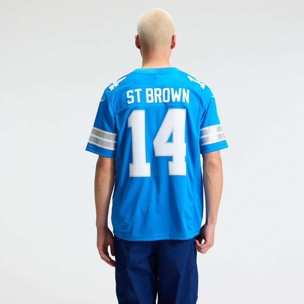 Men's Detroit Lions Amon-Ra St. Brown Nike Blue Team Vapor F.U.S.E. Stitched Limited Jersey