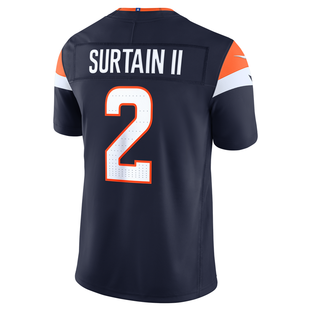 Men's Denver Broncos Pat Surtain II Nike Navy Alternate Vapor F.U.S.E. Stitched Limited Jersey