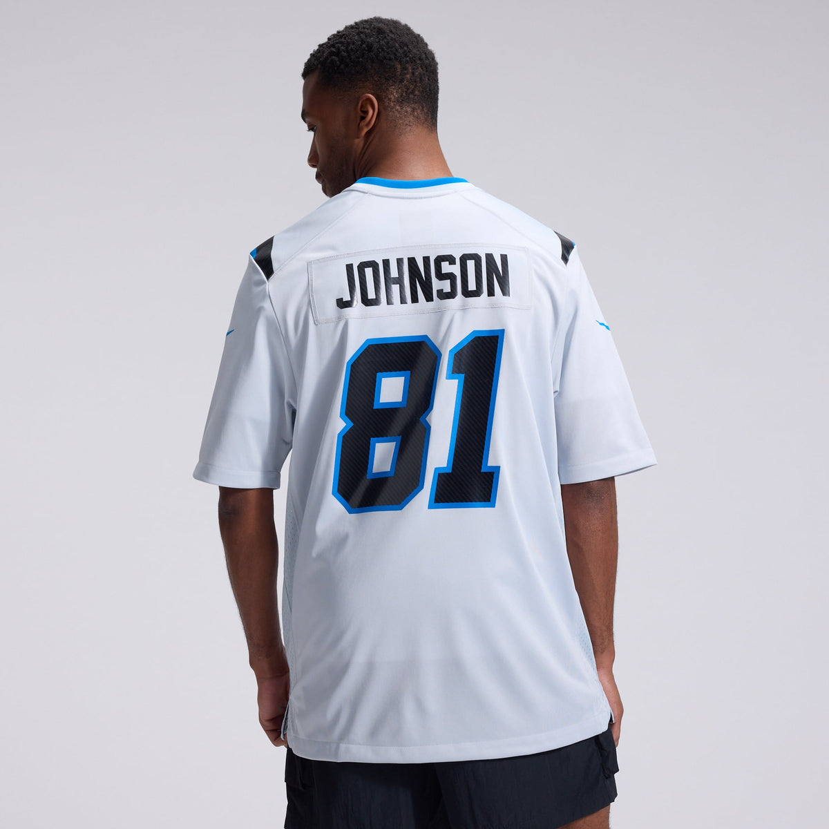 Men's Detroit Lions Calvin Johnson Nike Silver 2026 Rivalries Collection Game Jersey