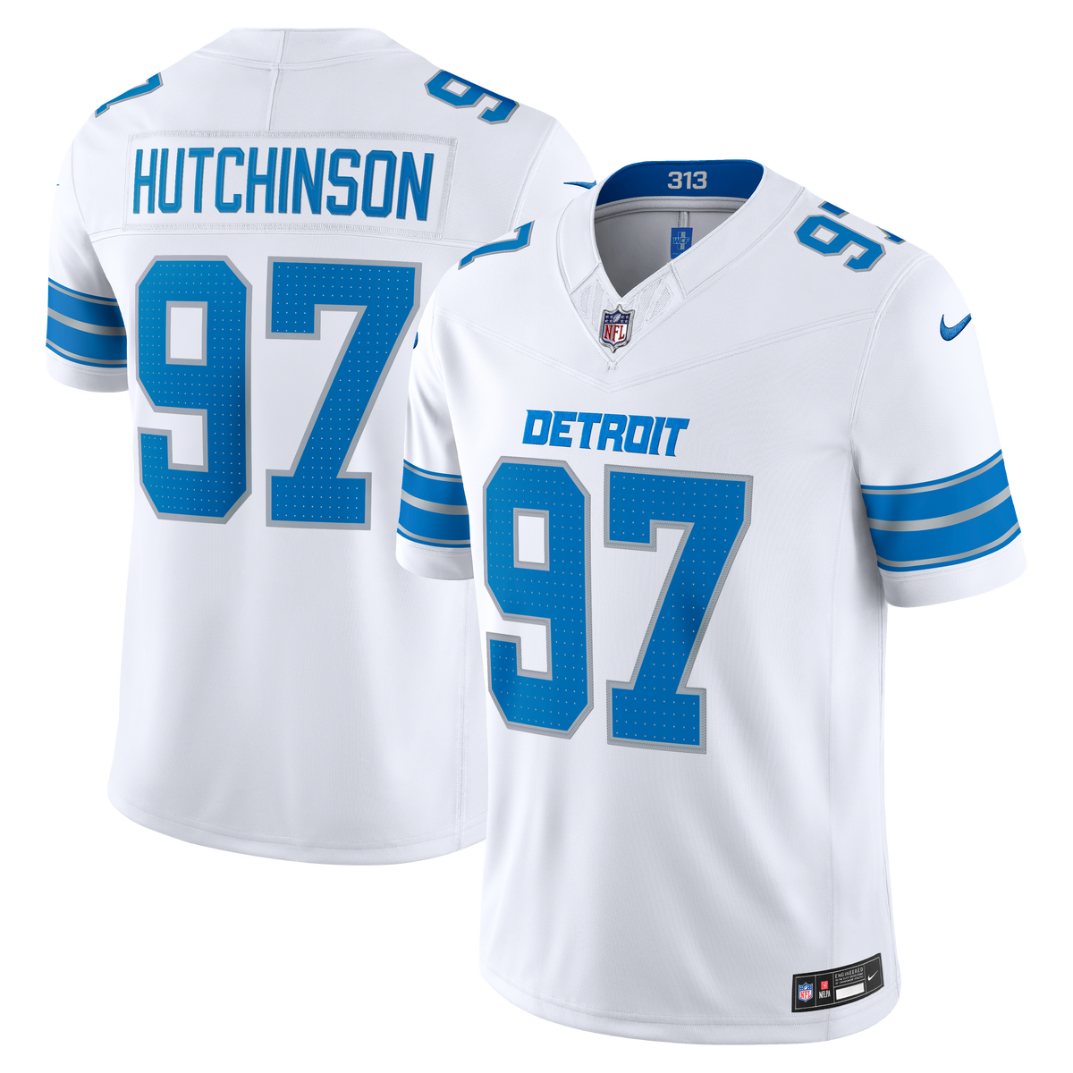 Men's Detroit Lions Aidan Hutchinson Nike Black Alternate Vapor F.U.S.E. Stitched Limited Jersey