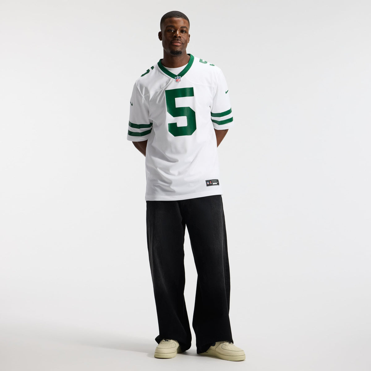 Men's New York Jets Garrett Wilson Nike Legacy Green Game Jersey