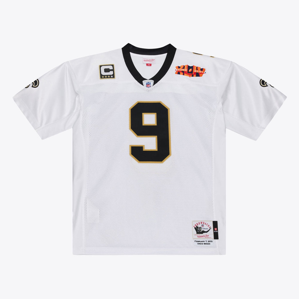 Men's New Orleans Saints Drew Brees Mitchell & Ness White Super Bowl XLIV Authentic Jersey