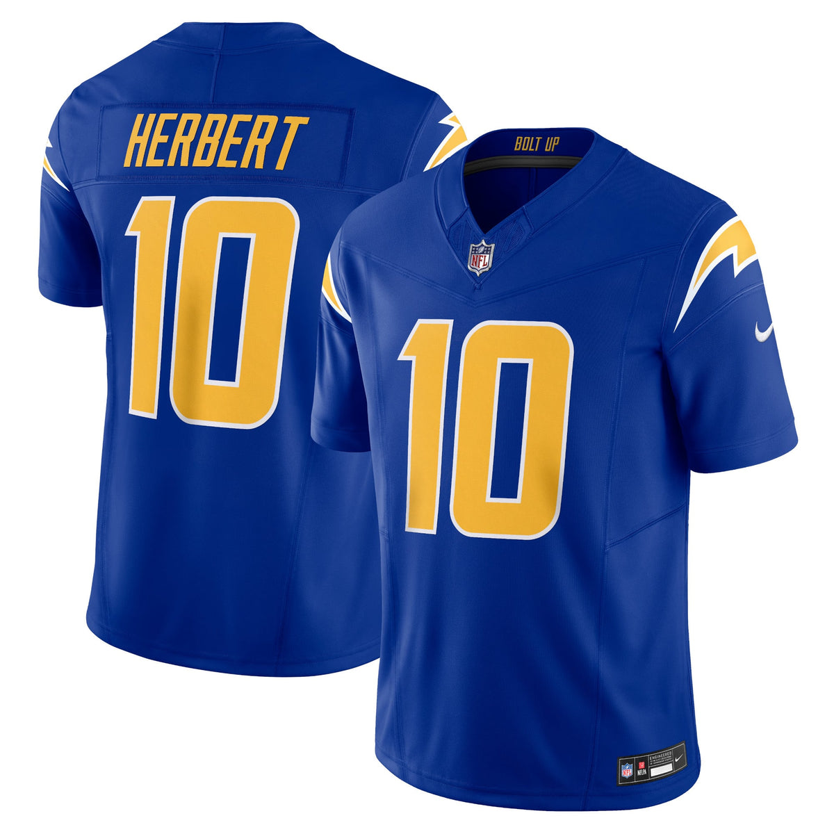 Men's Los Angeles Chargers Justin Herbert Nike Gold Alternate Charger Power Vapor F.U.S.E. Limited Jersey